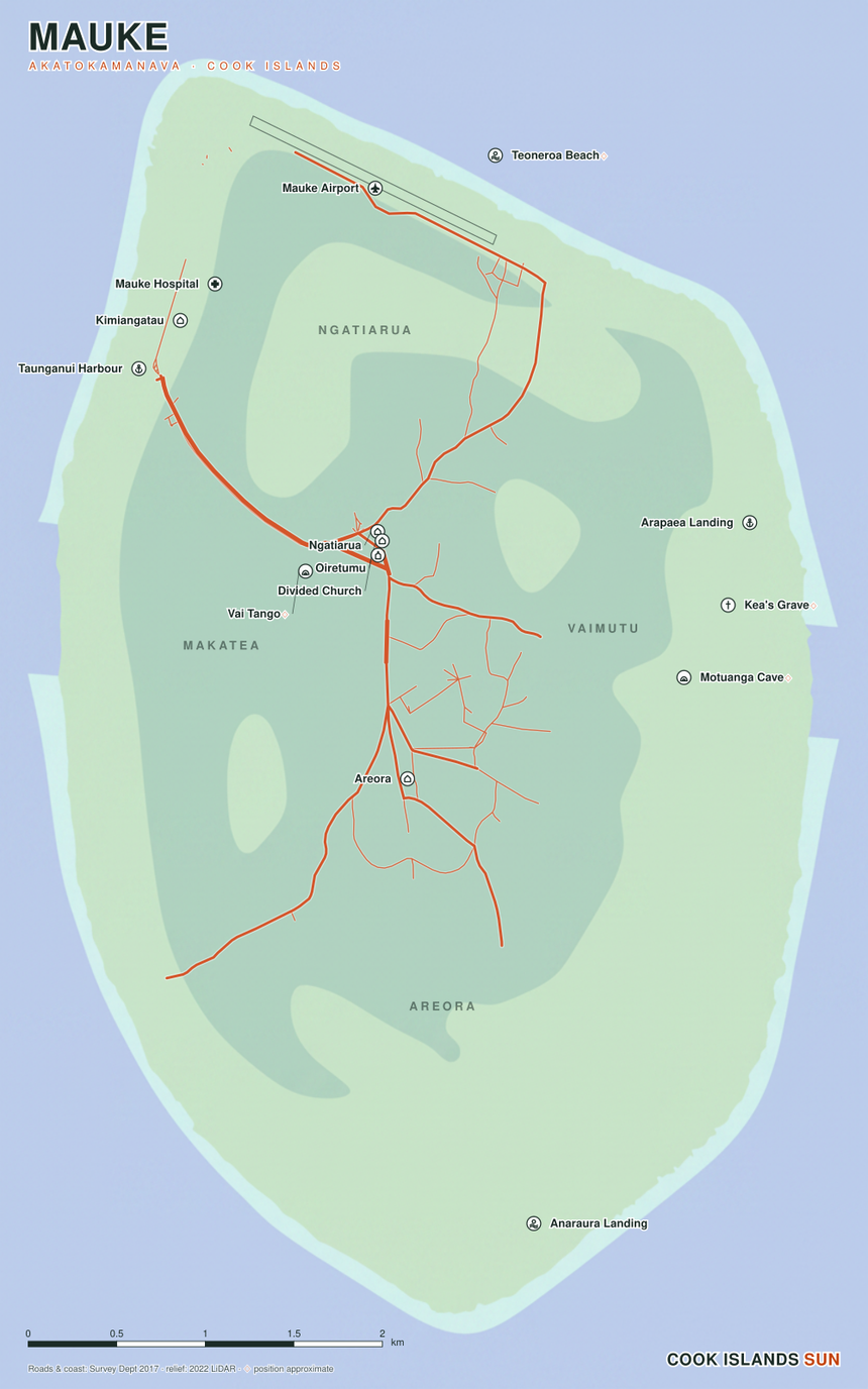 Pastel Sorbet map of Mauke